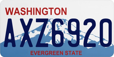 WA license plate AXZ6920