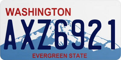 WA license plate AXZ6921