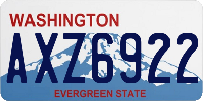 WA license plate AXZ6922