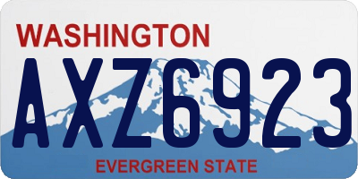 WA license plate AXZ6923