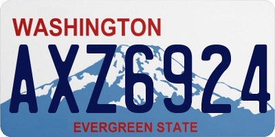 WA license plate AXZ6924
