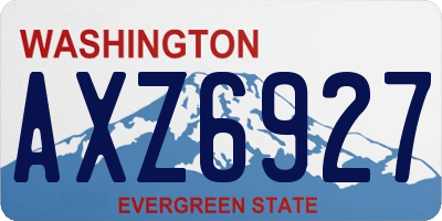 WA license plate AXZ6927