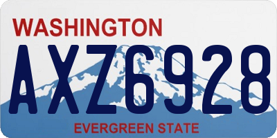 WA license plate AXZ6928