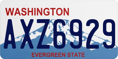WA license plate AXZ6929