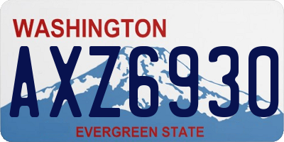 WA license plate AXZ6930