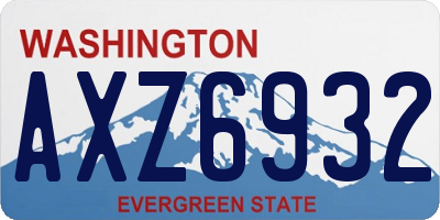 WA license plate AXZ6932
