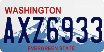 WA license plate AXZ6933