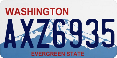 WA license plate AXZ6935