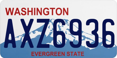 WA license plate AXZ6936