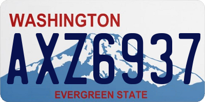 WA license plate AXZ6937