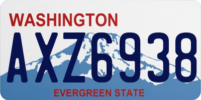 WA license plate AXZ6938