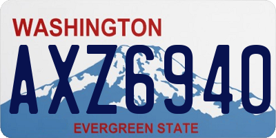 WA license plate AXZ6940
