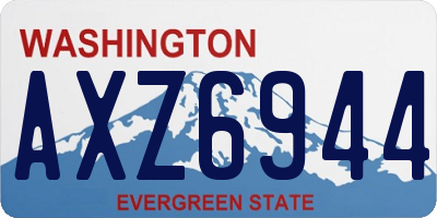 WA license plate AXZ6944