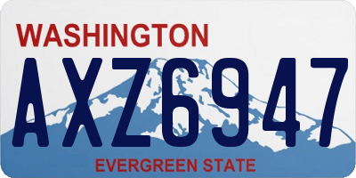 WA license plate AXZ6947