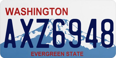 WA license plate AXZ6948