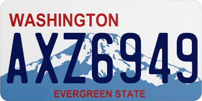 WA license plate AXZ6949
