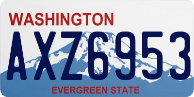 WA license plate AXZ6953