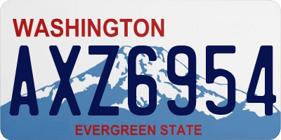 WA license plate AXZ6954