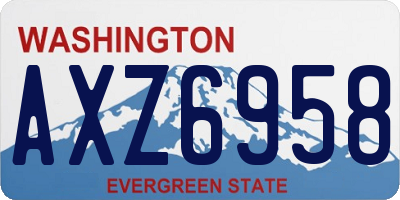 WA license plate AXZ6958