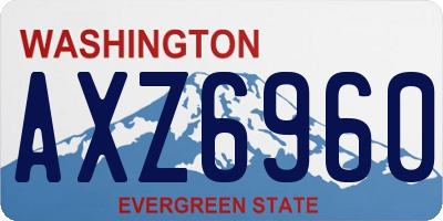 WA license plate AXZ6960