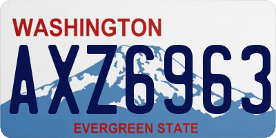 WA license plate AXZ6963