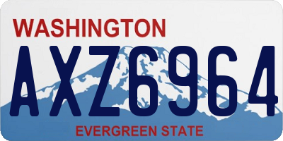 WA license plate AXZ6964