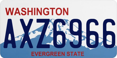 WA license plate AXZ6966