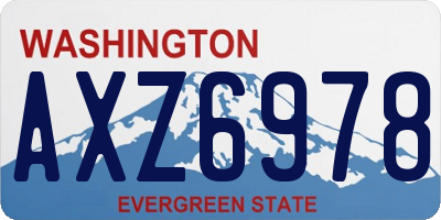 WA license plate AXZ6978