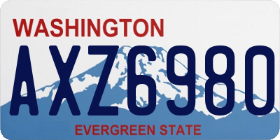 WA license plate AXZ6980