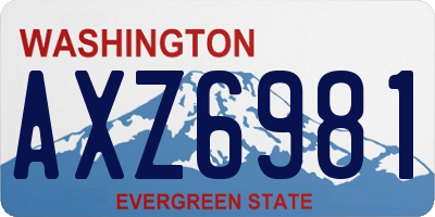 WA license plate AXZ6981