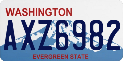 WA license plate AXZ6982