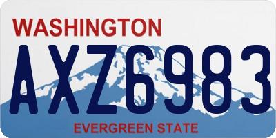WA license plate AXZ6983