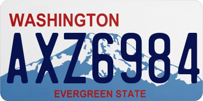 WA license plate AXZ6984