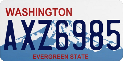 WA license plate AXZ6985