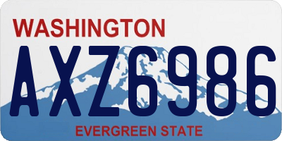 WA license plate AXZ6986