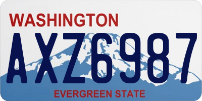 WA license plate AXZ6987