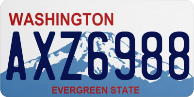 WA license plate AXZ6988