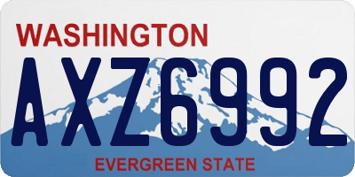 WA license plate AXZ6992