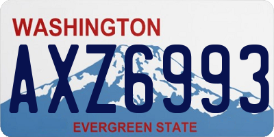WA license plate AXZ6993