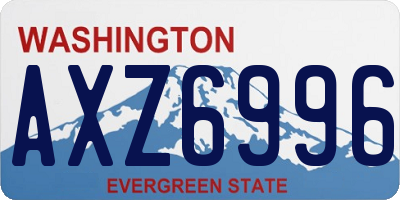 WA license plate AXZ6996