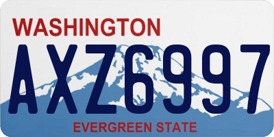 WA license plate AXZ6997