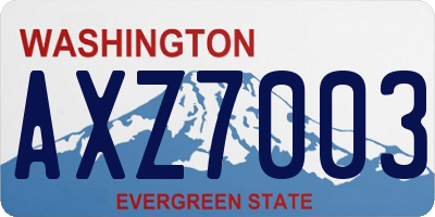 WA license plate AXZ7003