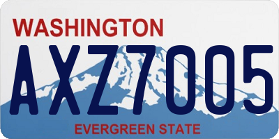 WA license plate AXZ7005