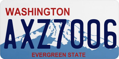 WA license plate AXZ7006