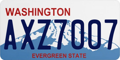 WA license plate AXZ7007