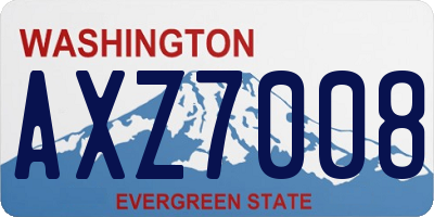 WA license plate AXZ7008