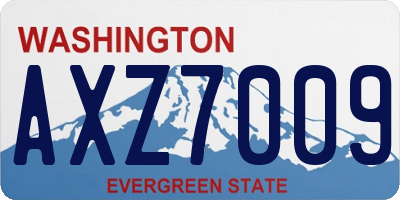 WA license plate AXZ7009