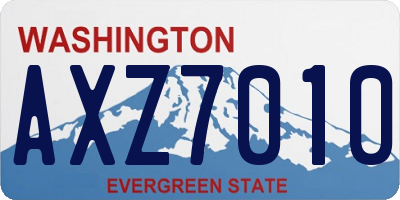 WA license plate AXZ7010