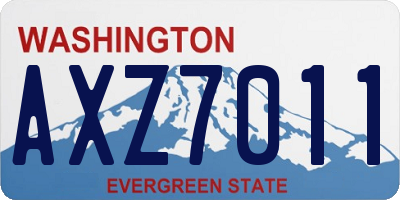 WA license plate AXZ7011