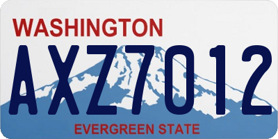 WA license plate AXZ7012